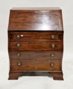 19th century Dutch mahogany bureau of bombe form, the fall front opening to a fitted interior and