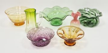 Collection of coloured early 20th century glass to include a Barnaby Powell for Whitefriars, 1930'