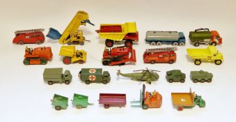 Quantity of playworn Dinky Toys diecast models to include 561 Blaw Knox Bulldozer, 963 Heavy