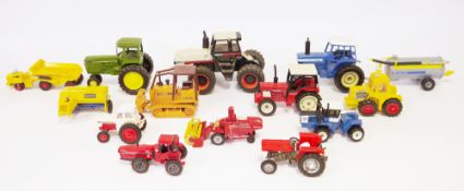 Quantity of playworn ERTL tractors to include Ford TW 20, Ford FW60, Case 4894, 784 International,