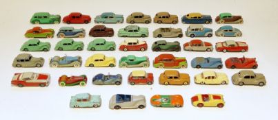 Quantity of playworn Dinky Toys diecast models to include four 40A Riley (three in green, one in