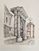 David Gentleman (b. 1930) Lithograph 'St. Giles in the Fields', limited edition print depicting