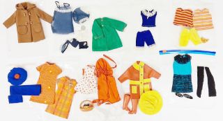 Collection of Pedigree Sindy outfits, all circa 1960's, including winter undies, summer days, miss