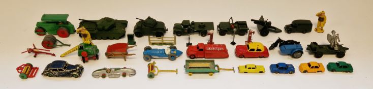 Quantity of Lone Star, Crescent Toy Co and other Toy soldiers together with diecast model vehicles