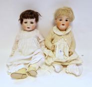 Bahr & Proschild 585 bisque headed doll with blue sleeping eyes, moulded upper teeth, composition