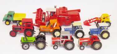 Quantity of Britains playworn farming vehicles to include 760 Massey Ferguson Combine Harvester,