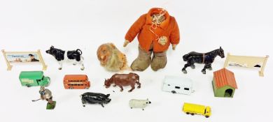 Quantity of Britains lead animals and figures to include Cows, Pigs, Sheep, Goats, Police Officer,
