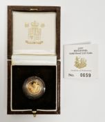 Elizabeth II 1997 Britannia 1/10 ounce gold proof £10 coin, in original fitted box with