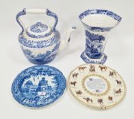 Rogers pearlware transfer-printed blue and white plate printed with the Monopteros pattern, early