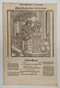 After Horatius Flaccus (Quintus) Woodcut printed by Johan Gruninger, possibly 16th century From