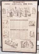 Cruickshank's Comic Almanack for 1884, framed and glazed black and white sheet depicting ' twelve