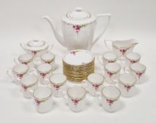 Spode bone china Rosetti pattern part coffee-service, printed marks, comprising: a fluted tapering