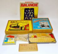 Wooden childrens toys to include Brio Miniature Railway, Mr. Willy Fangel's Building Set Connector