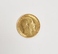 Edward VII 1909 gold circulated half sovereign