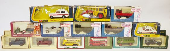 three boxed Corgi diecast models to include 54 Massey Ferguson MF 50B Tractor with shovel, 402