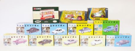 Quantity of Vanguards 1:43 scale diecast models to include VA00413 Ford Anglia Van, VA04403,