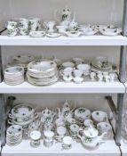 Royal Albert bone china Trillium pattern part dinner, tea and coffee-service, printed marks,