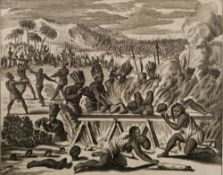 After Arnoldus Montanus (c.1625-1683) Woodcut  Cannibalism in the New World  13.5 cm x 17.5cm