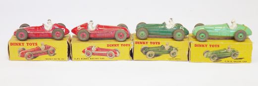 Four boxed Dinky Toys to include 23g Cooper-Bristol (missing flap), 232 Alfa Romeo racing car (