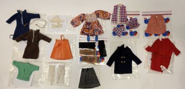 Collection of Pedigree Sindy outfits and clothing, all circa 1960's, complete outfits including