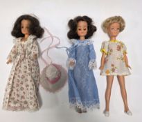 Two Pedigree Sindy dolls, circa 1970's, both with brown hair and sleeping blue eyes, one dressed