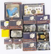 Meccano boxed motors and accessories to include two E15R Electric Motors, 11175 Hand Generator,