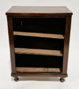 19th century mahogany dwarf library bookcase, the open front with two adjustable shelves, on