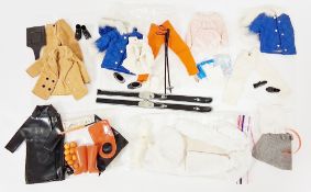 Collection of Pedigree Sindy outfits all circa 1960's, including trendsetter, skating girl, cape,