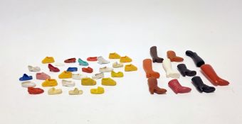 Large collection of Pedigree Sindy and Patch dolls plastic shoes and boots