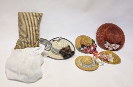 Collection of doll's clothing, blankets and accessories including Victorian and later christening
