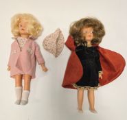 Two Pedigree Sindy dolls, sister patch doll, circa 1970's, one with blonde hair, one with brown