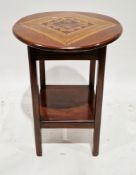 Early 20th century mahogany side table, the circular top with parquetry inlay, on square chamfered