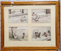 Arthur Boris Klein (Boris O'Klein) (1893-1985) Eight colour prints of dogs, framed and glazed, 19.