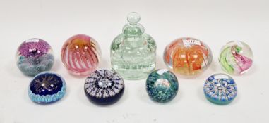 Eight glass paperweights, various makers to include Isle of Wight, Selkirk, John Deacon, Cowdy etc.,