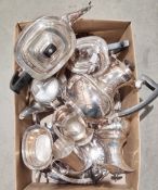 Mixed lot of silver plate including four piece tea service (the teapot and hot water pot with