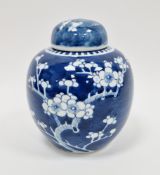 Chinese porcelain blue and white ginger jar and matched cover, decorated in the Kangxi style with