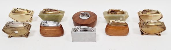 Collection of twenty-two mid-century Ronson table lighters including twelve brass cased lighters,