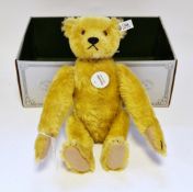 Steiff Somersault Teddy replica Bear (Purzelbar-1909 replica), gold mohair bear,  white tag