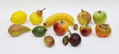 Collection of contemporary porcelain trompe l'oeil models of fruit,  probably Penkridge Ceramics,