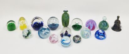 Quantity of glass paperweights to include a Robert Eickholt (American, b.1947) paperweight decorated