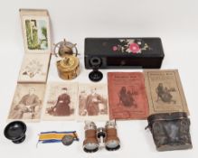 Mixed lot of collectable items including T.S.S California desk clock in the form of a ship's