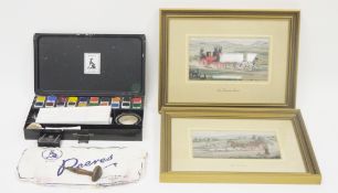Pair of J & J Cash Ltd silk limited edition pictures titled ' The tandem ' and ' The four-in-hand ',