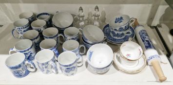 Spode Blue Collection and Italian pattern mugs (13), eight Georgian Series breakfast cups three