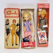 Sindy Party Girl by Pedigree, no.44762, blonde with black and white striped dress, boxed and another