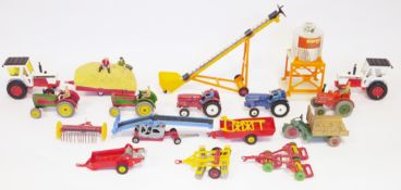 Quantity of playworn Dinky Toys diecast model tractors and accessories to include two 308b