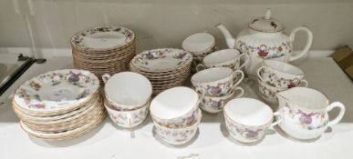 Royal Worcester bone china Pekin pattern part tea-service, 20th century, printed black marks,