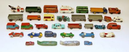 Quantity of playworn Dinky Toys diecast models to include 232 Alfa-Romeo racing car, 230 Talbot Lago
