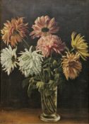 Charles Howson Bennett (1862-1940) Oil on canvas Still life of chrysanthemums in a vase, signed