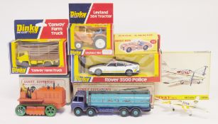 Quantity of boxed Dinky Toys diecast models to include 715 Beechcraft C55 Baron, Supertoys 504 Foden
