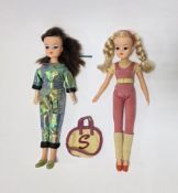 Two Pedigree Sindy dolls, circa 1980's, one with blonde hair and one with brown hair, both with blue